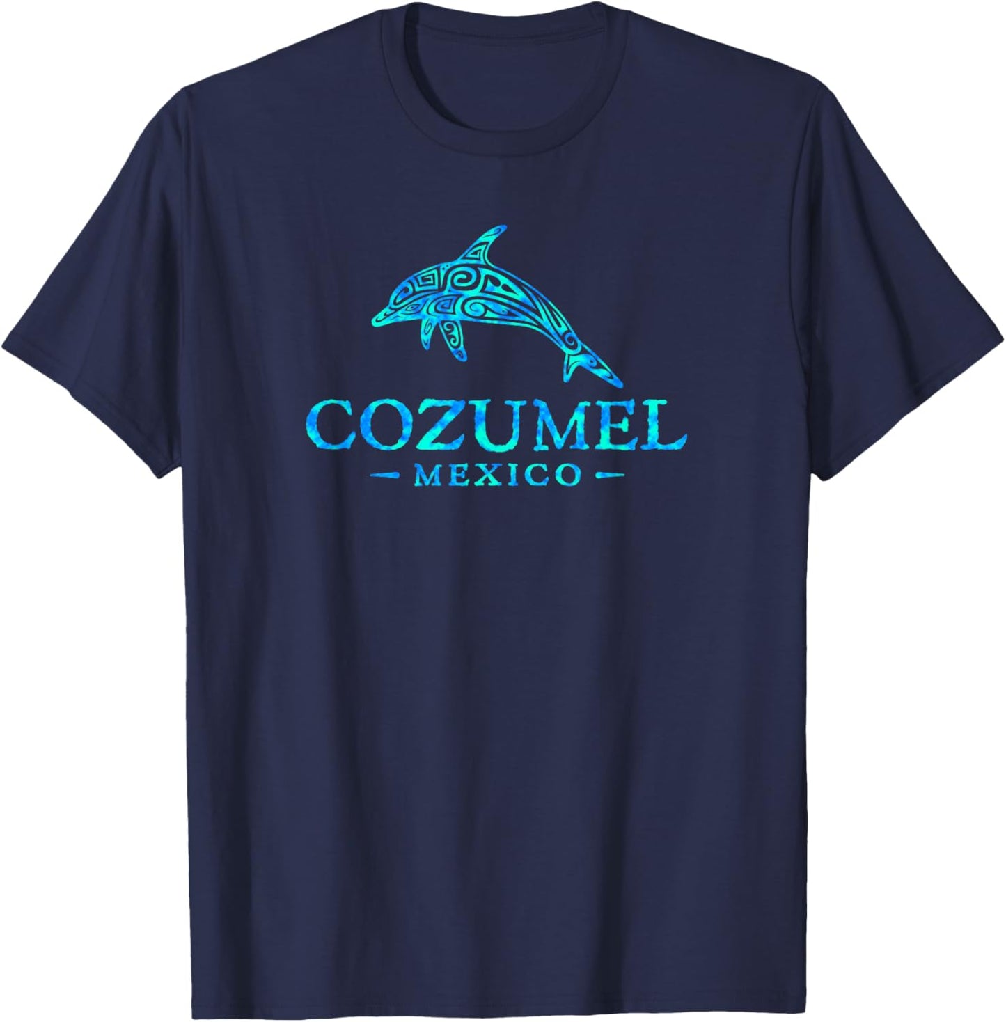 Cozumel Mexico Colorful Dolphin Cruise Vacation Souvenir T-Shirt - T-Shirt | Navy