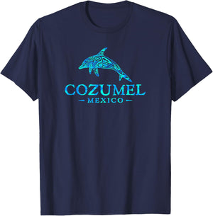 Cozumel Mexico Colorful Dolphin Cruise Vacation Souvenir T-Shirt - T-Shirt | Navy