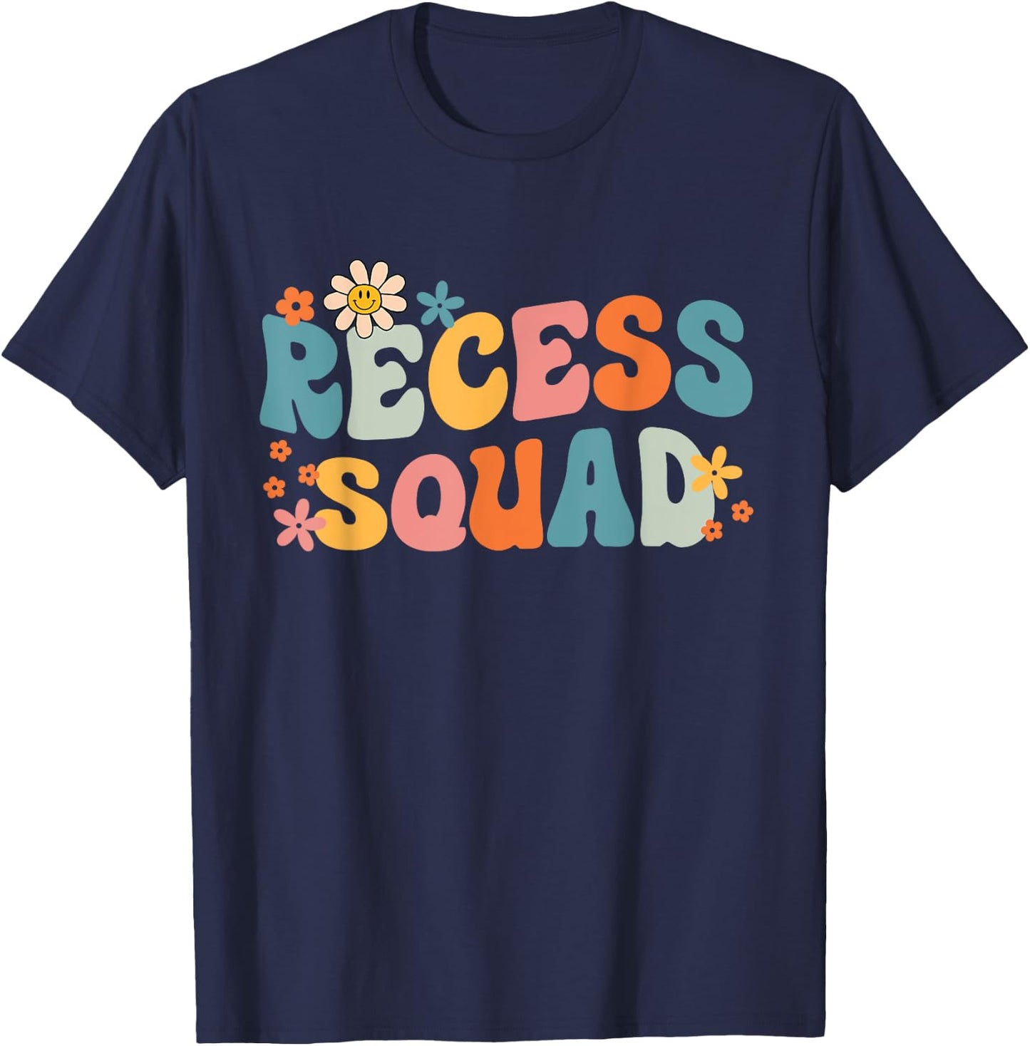 Recess Crew Squad Teachers Students Monitor Back to School Women Girls Kids T-Shirt - T-Shirt | Navy