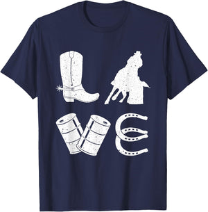 Cool Barrel Racing Gift Girls Rodeo Show Lovers T-Shirt - T-Shirt | Navy