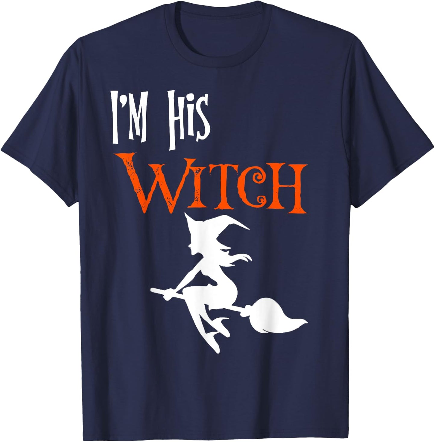 Matching Halloween I'm his Witch/I'm her Boo Couples Costume T-Shirt - T-Shirt | Navy