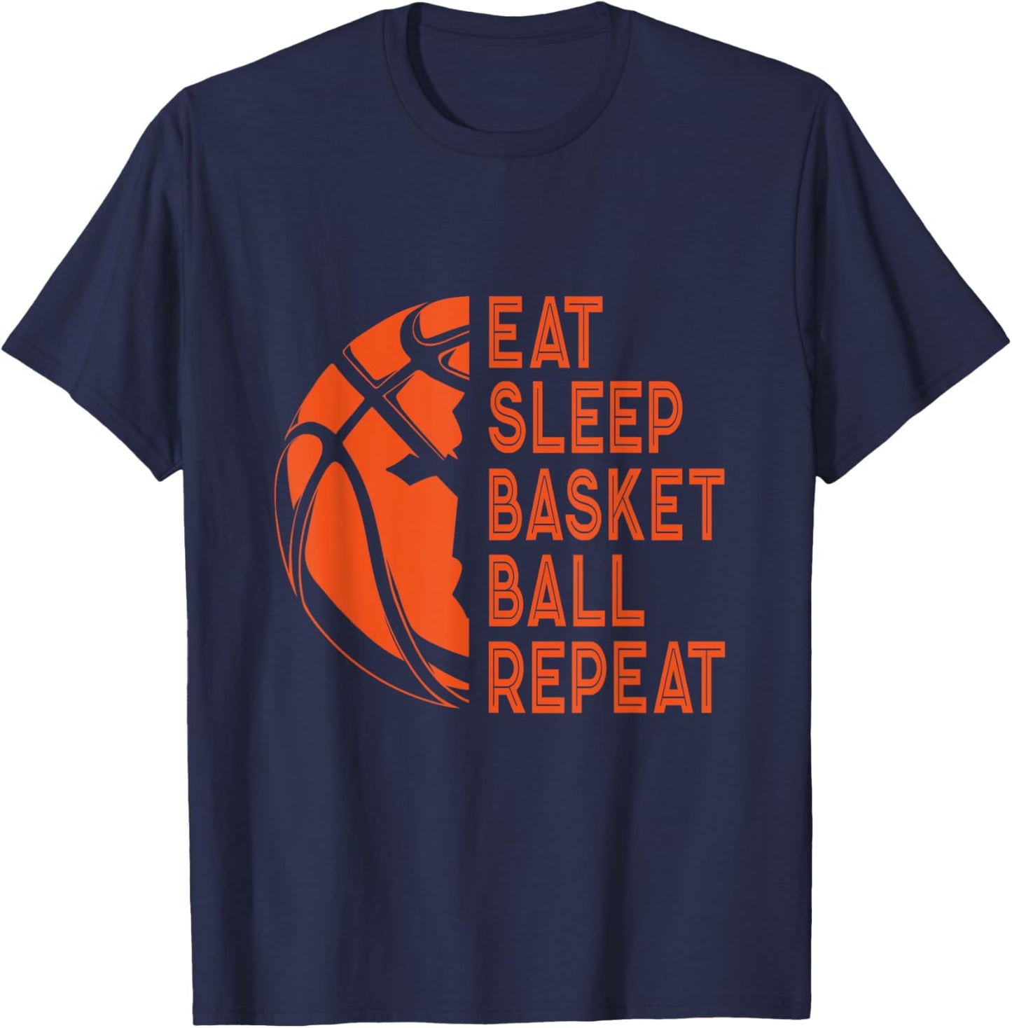 Basketball Player Eat Sleep Basketball Repeat T-Shirt - T-Shirt | Navy