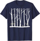 Snowy forest Paining Winter Trees Deer Nice Art Drawing T-Shirt - T-Shirt | Navy