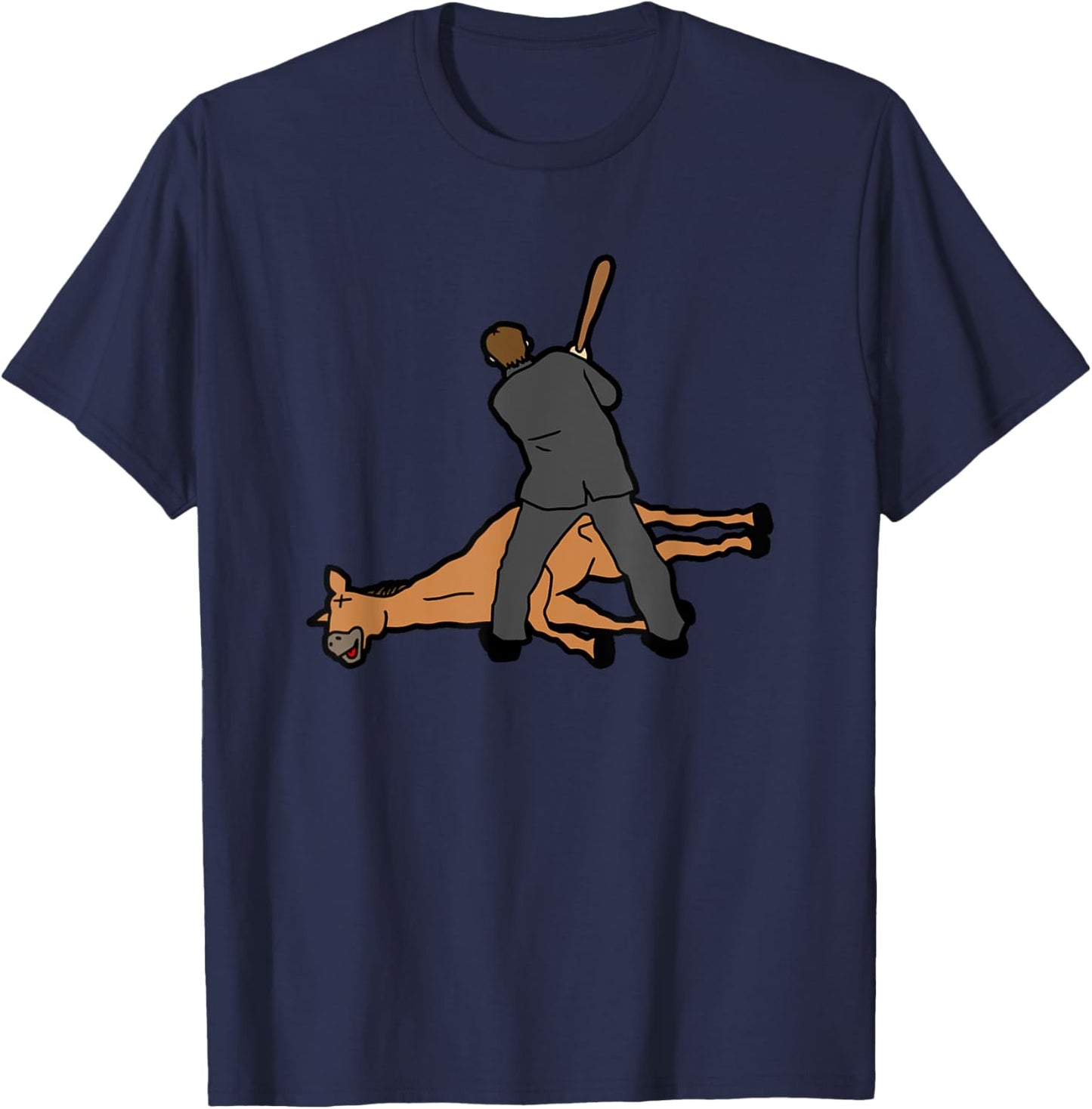 Beating a Dead Horse Meme Funny T-Shirt - T-Shirt | Navy
