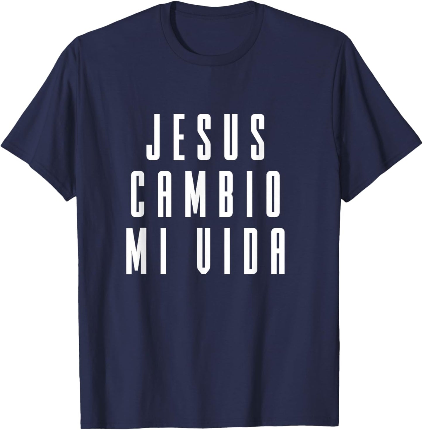 Jesus Cambio Mi Vida Spanish Christian T-Shirt - T-Shirt | Navy