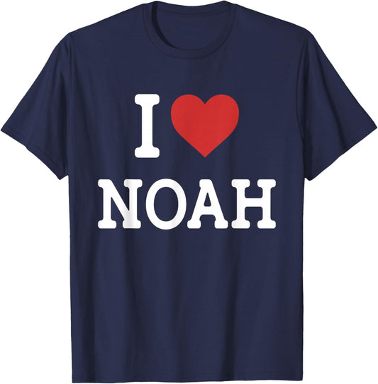 I Love Noah - I Heart Noah - Funny Gift Noah T-Shirt - T-Shirt | Navy