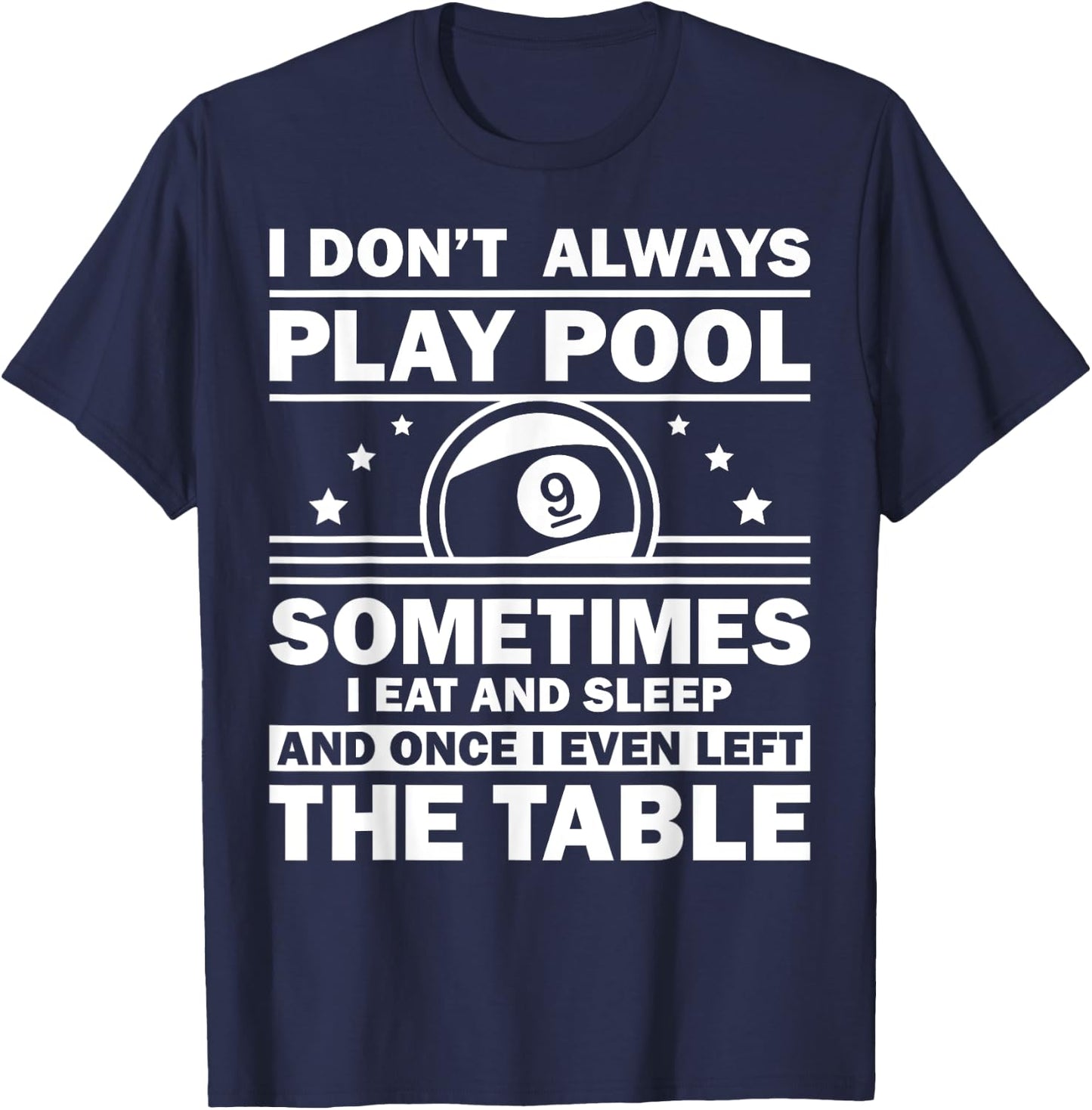 Funny Pool Design Women 8-Ball Billiard Pool Players T-Shirt - T-Shirt | Navy