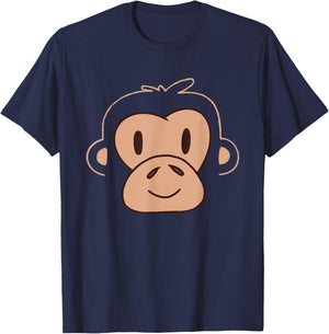 Kawaii Monkey Face T-Shirt - T-Shirt | Navy