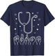 Nurse ASL Nurse American Sign Language Nursing Stethoscope T-Shirt - T-Shirt | Navy