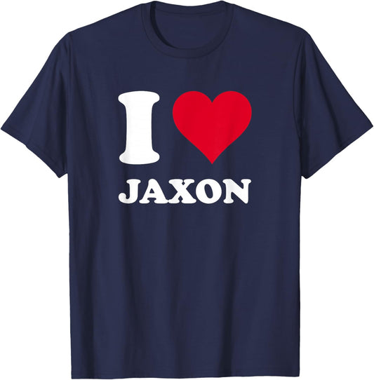 I Love Jaxon T-Shirt - T-Shirt | Navy