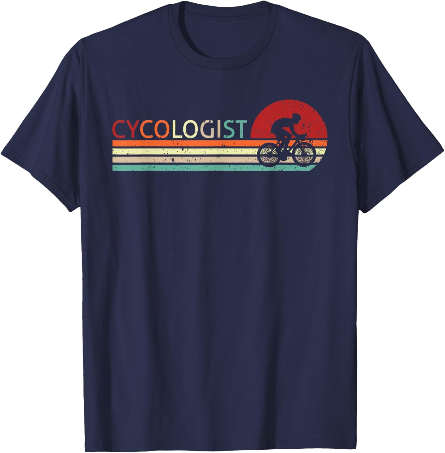 Cycologist Vintage Cycling Bicycle Cyclist Road Men & Women T-Shirt - T-Shirt | Navy