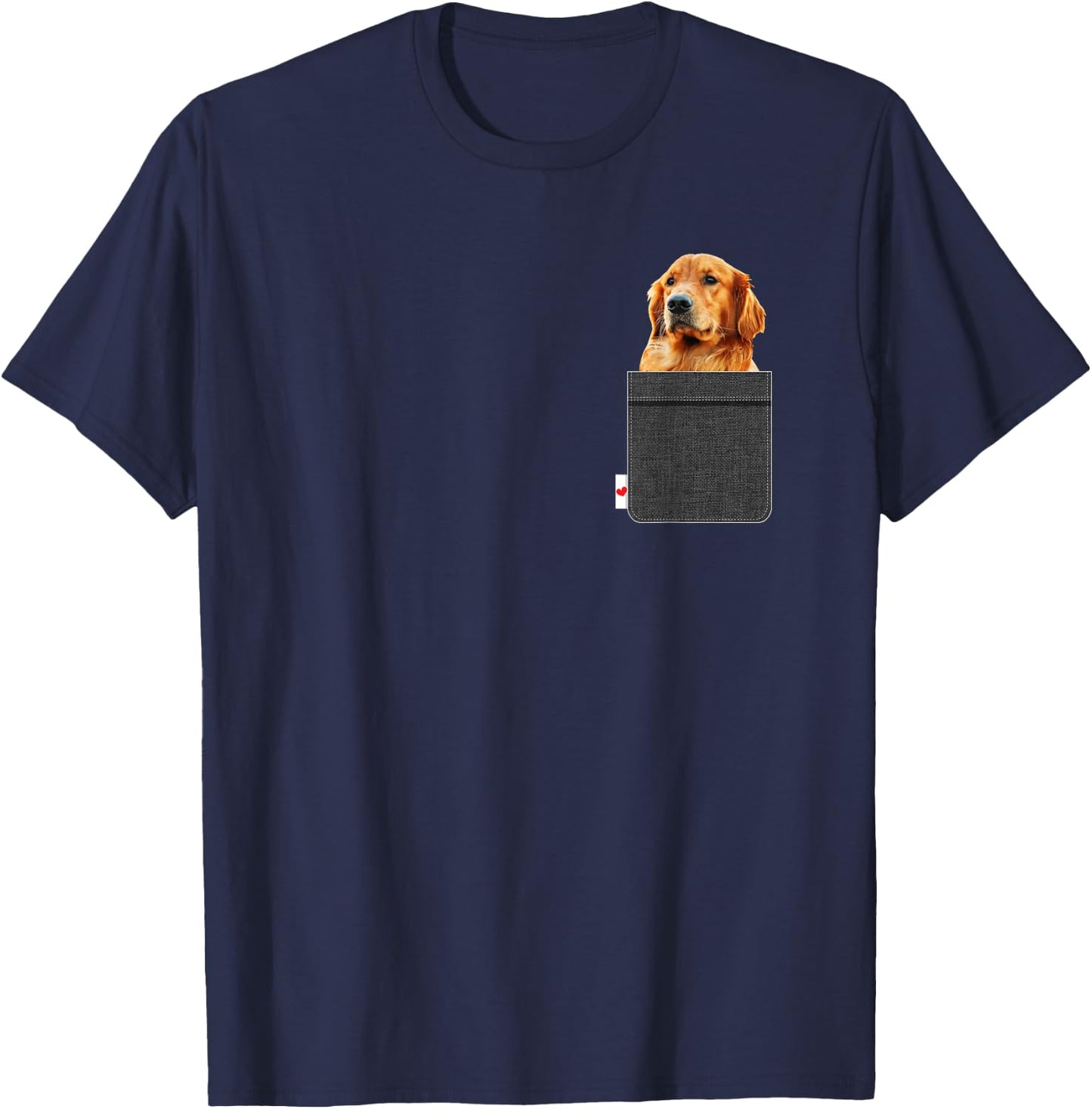 Golden Retriever in Pocket Funny Dog Lover T-Shirt - T-Shirt | Navy