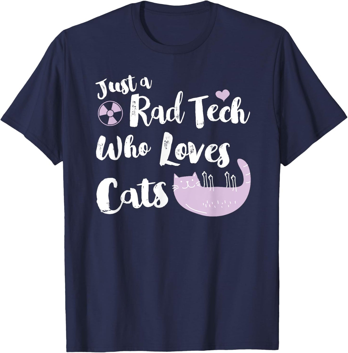 Rad Tech Loves Cats, Radiology Tech Cat Lover X-Ray Gift Men Women T-Shirt - T-Shirt | Navy