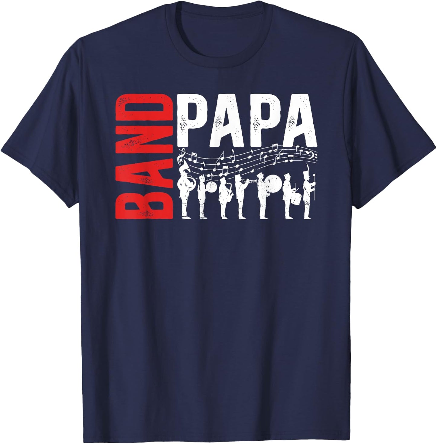 Band Papa Proud Marching Band Papa Grandpa T-Shirt - T-Shirt | Navy