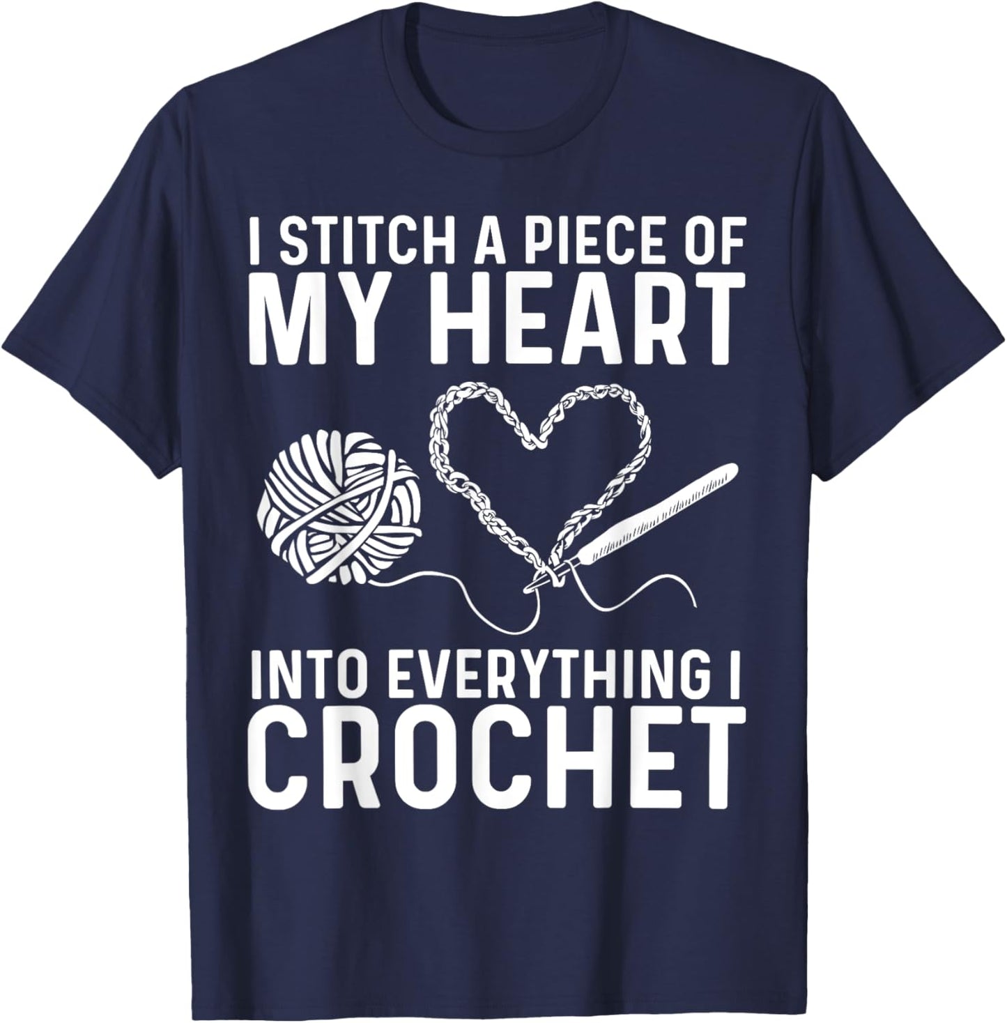 Funny Crochet Design Women Crocheting Crochet Lover T-Shirt - T-Shirt | Navy