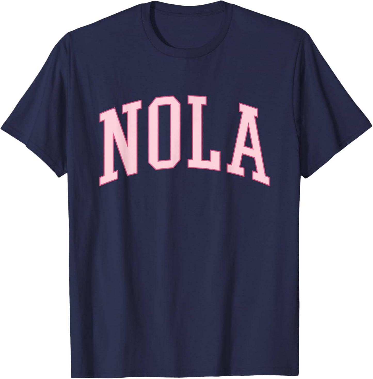 Nola Cute Pink Preppy New Orleans Girls T-Shirt - T-Shirt | Navy