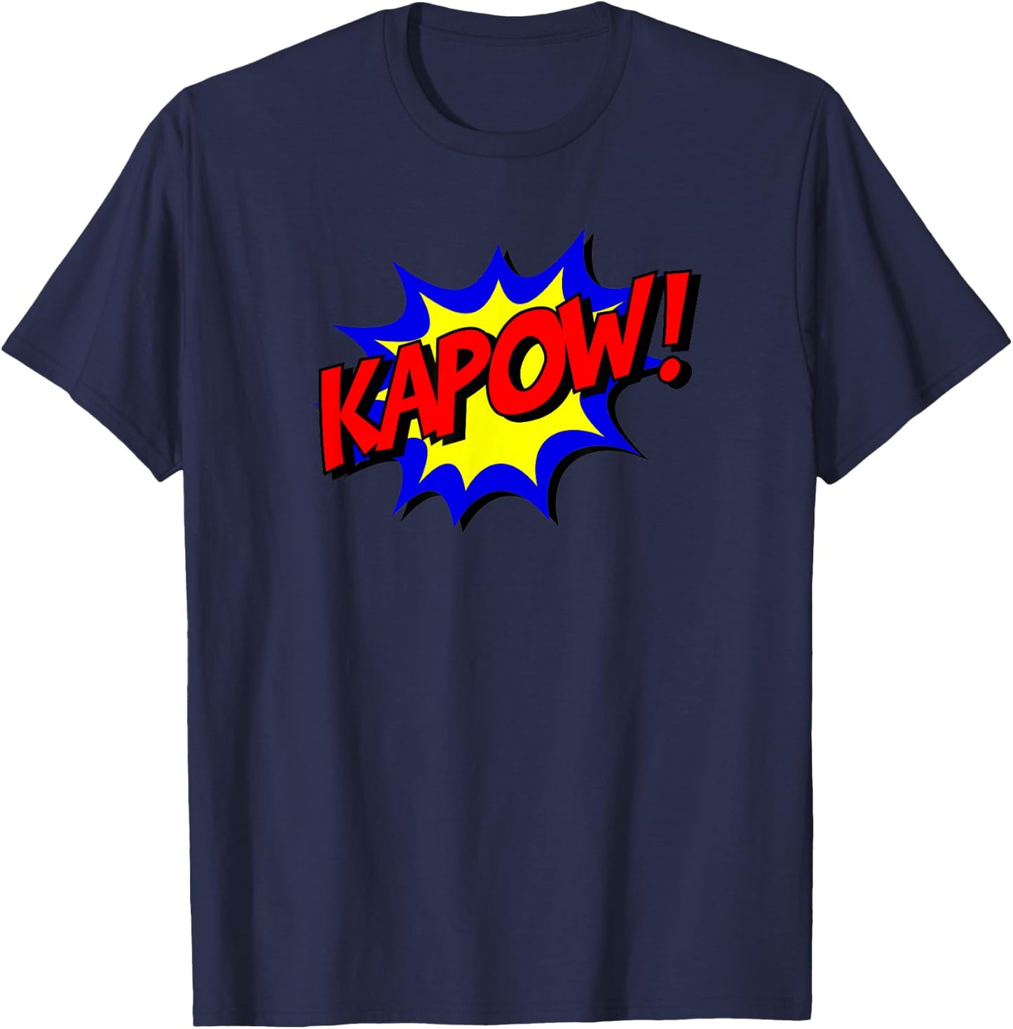 Kapow! Comic Book Nostalgic 1980s Design Shirt T-Shirt - T-Shirt | Navy