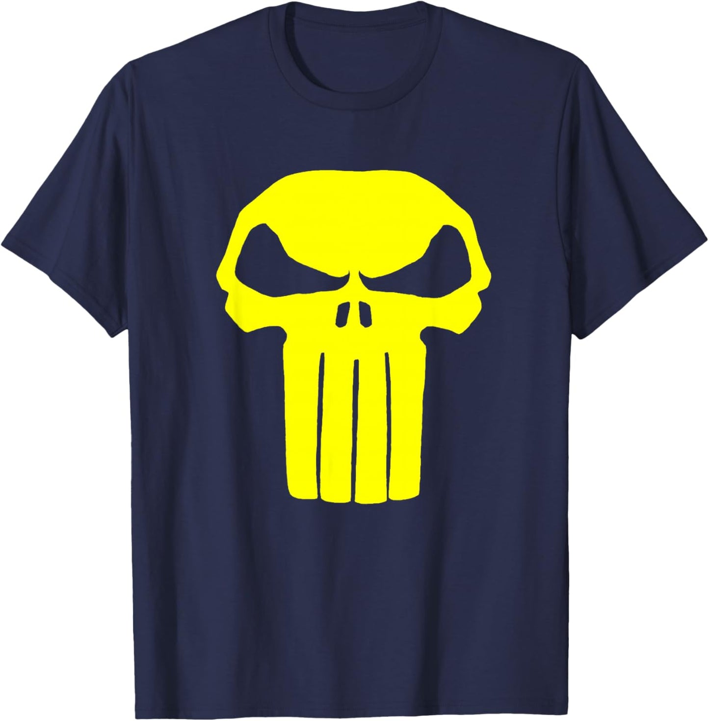 Marvel Punisher Yellow Skull Vintage Chest Logo T-Shirt - T-Shirt | Navy