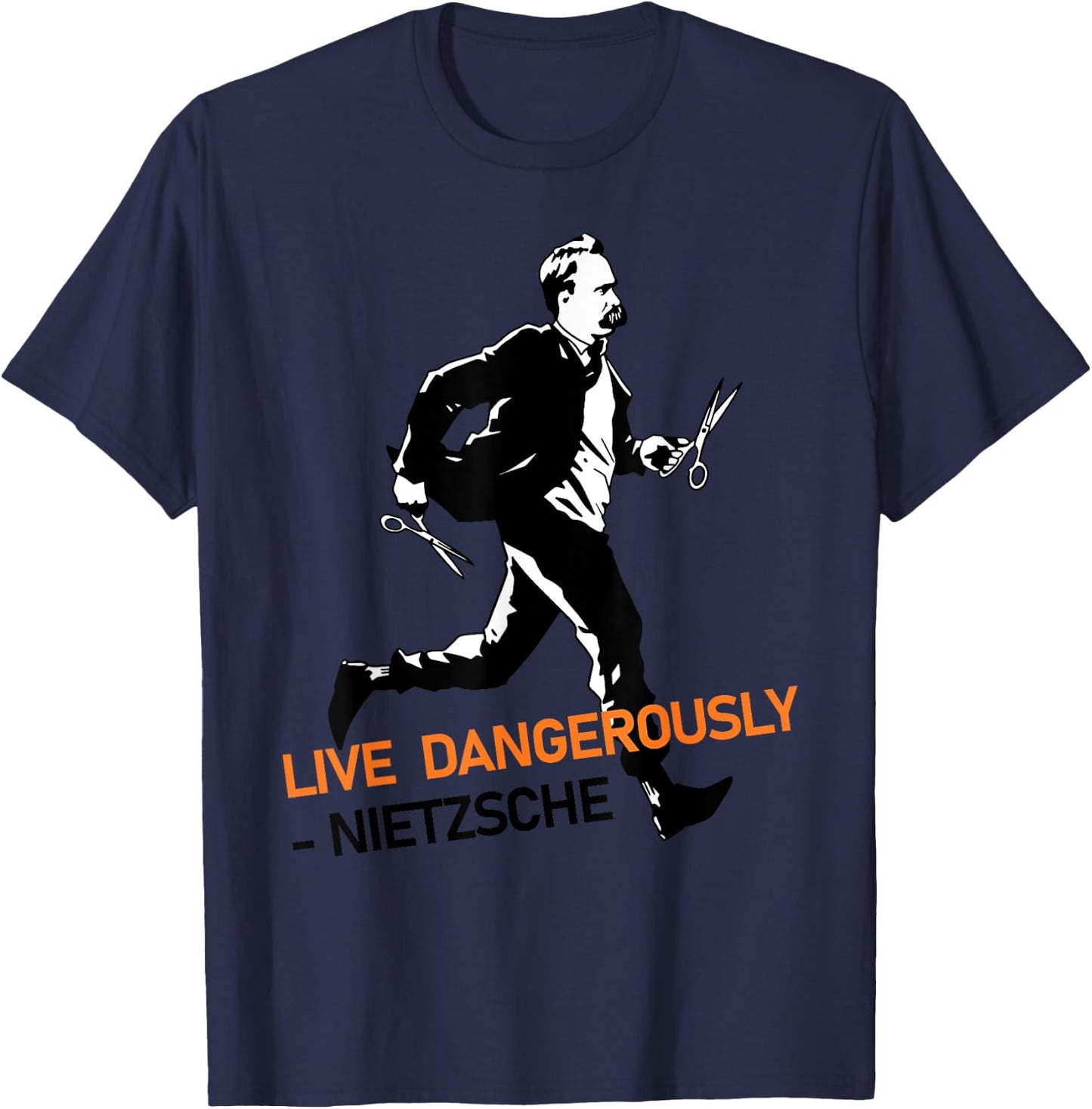 Friedrich Nietzsche philosophy of German philosopher T-Shirt - T-Shirt | Navy