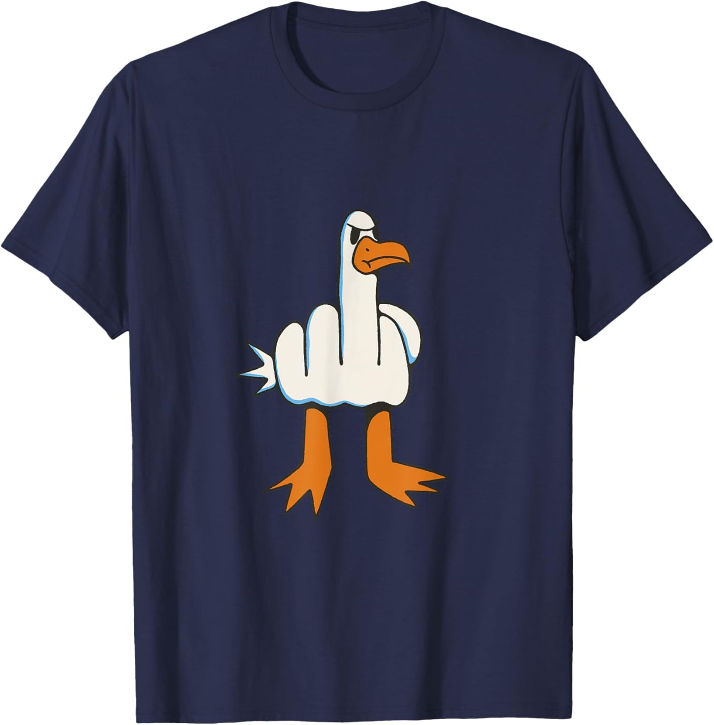 Bird giving the bird with the middle finger T-Shirt - T-Shirt | Navy