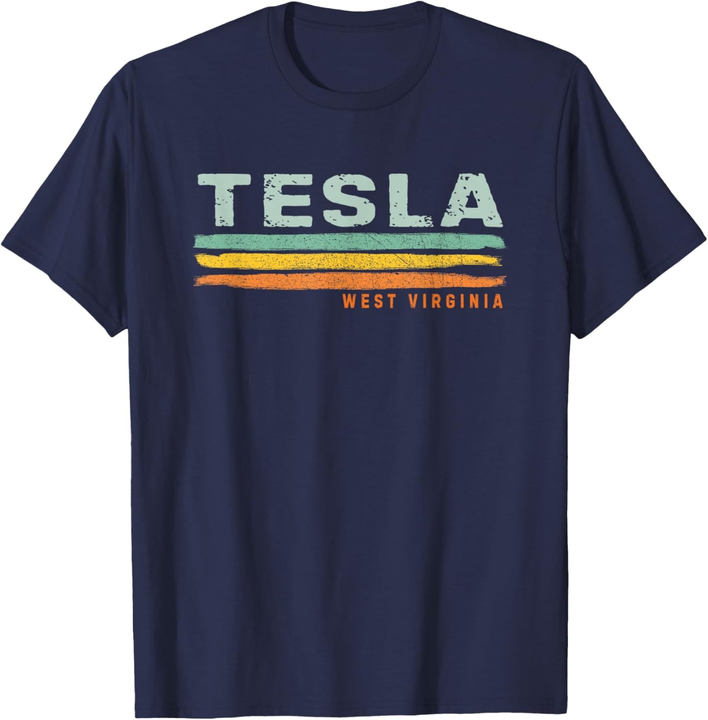 Vintage Stripes Tesla WV T-Shirt - T-Shirt | Navy