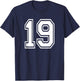Number 19 Birthday Gift Sports Player Team Numbered Jersey T-Shirt - T-Shirt | Navy