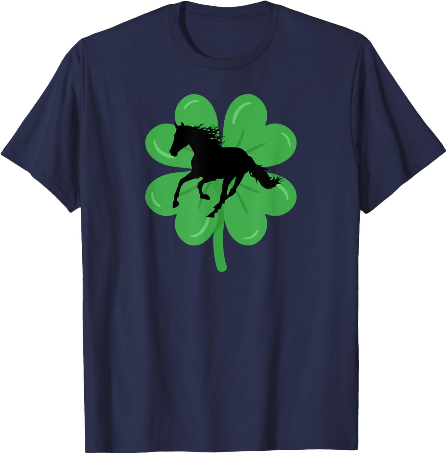 St Patricks Day Horse Lover Equestrian Rider Women Teen Girl T-Shirt - T-Shirt | Navy