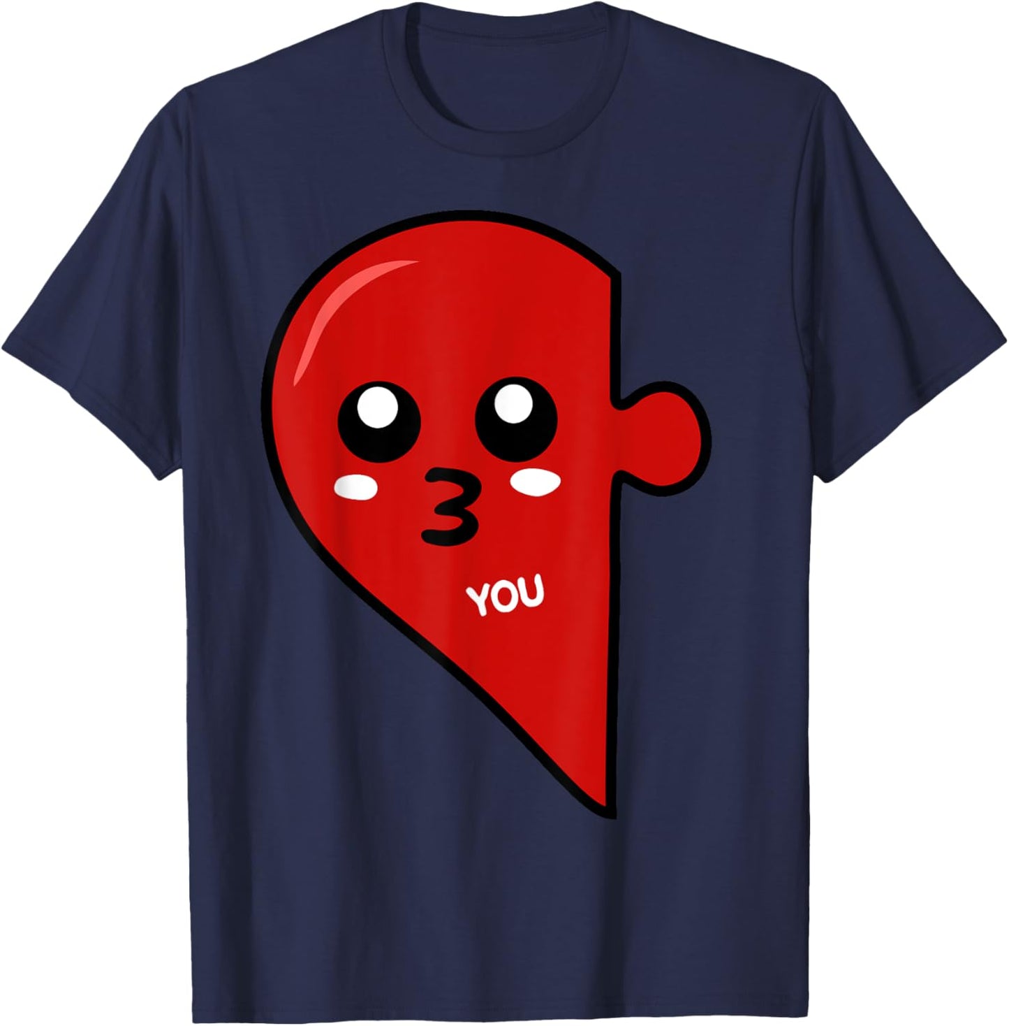 You Complete Me Male Matching Couple Puzzle Pieces T-Shirt - T-Shirt | Navy