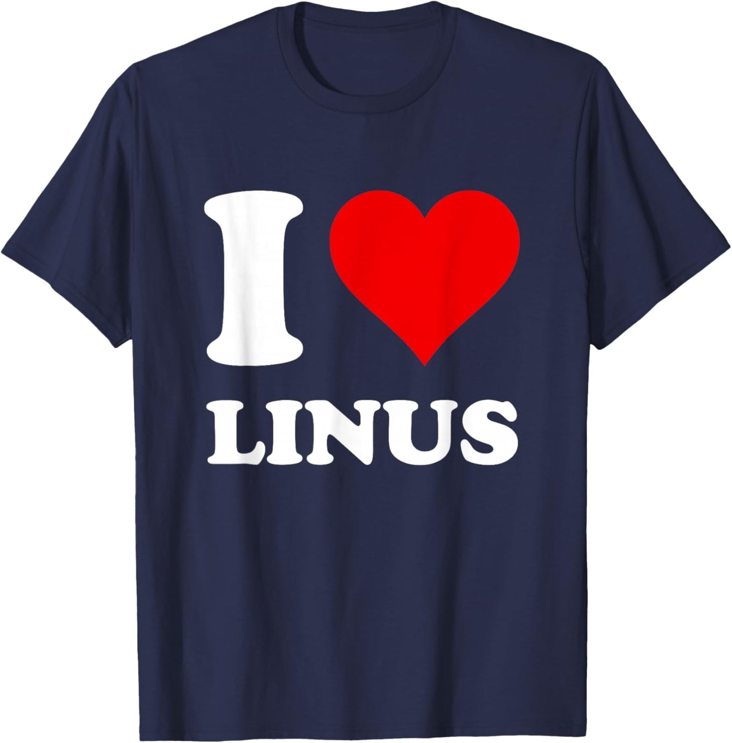 Red Heart I Love Linus T-Shirt - T-Shirt | Navy