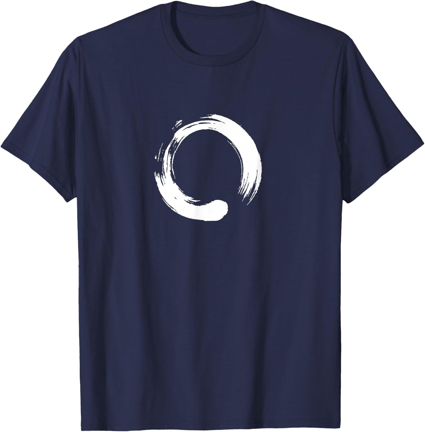 Enso, Zen, Circle, Buddha Meditation Japan Calligraphy Yoga T-Shirt - T-Shirt | Navy
