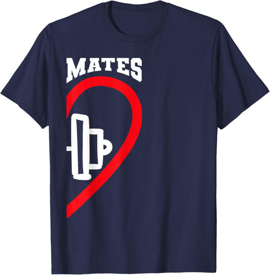 Swole Mates Cute Workout Matching Couples Valentine Day Gym T-Shirt - T-Shirt | Navy