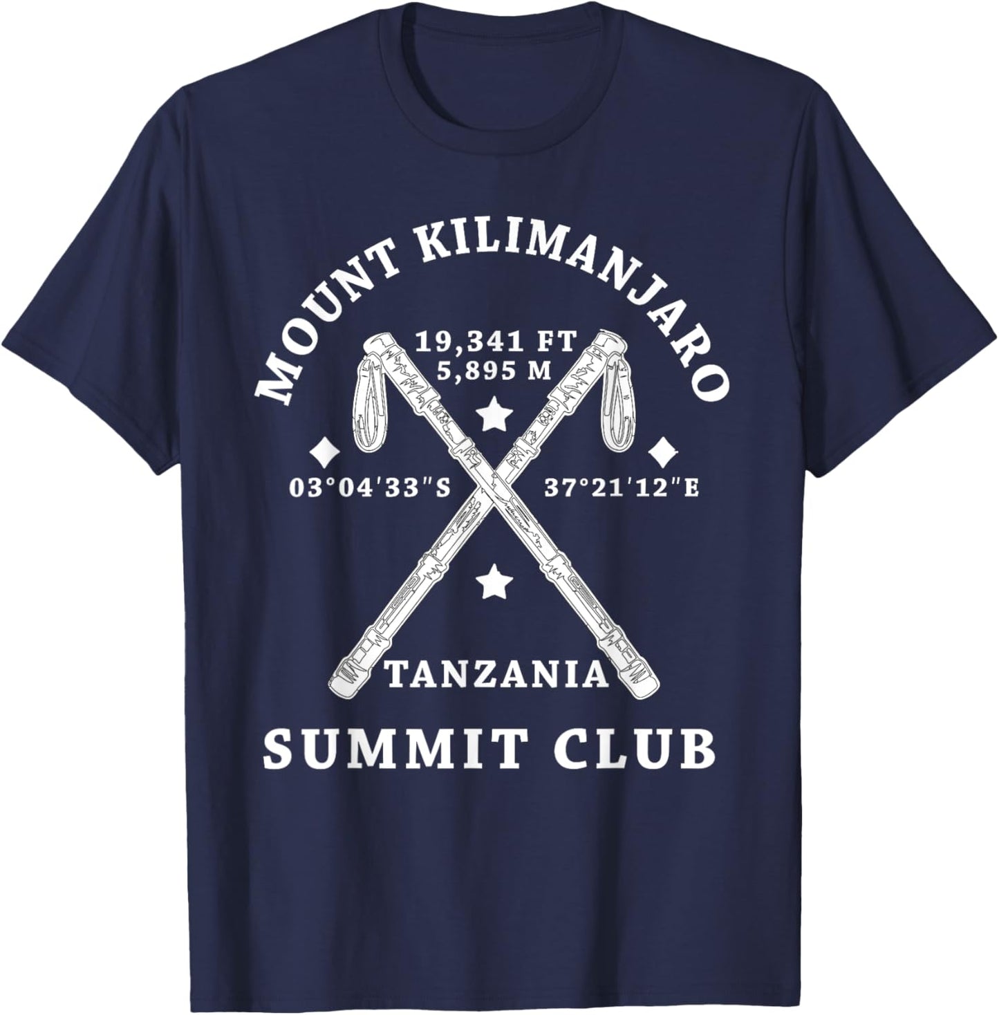 Climbed Mount Kilimanjaro Summit Club Hike Tanzania T-Shirt - T-Shirt | Navy