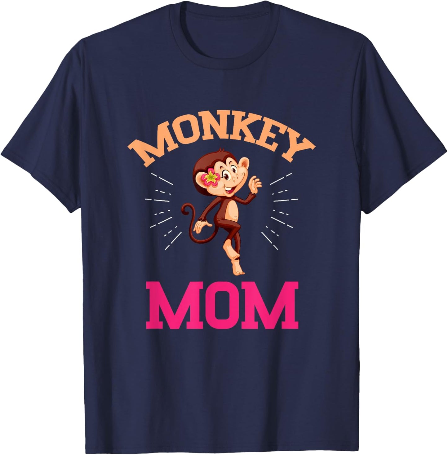 Monkey Mom Mothers Day Best Mama Ever Animal Ape Lover T-Shirt - T-Shirt | Navy