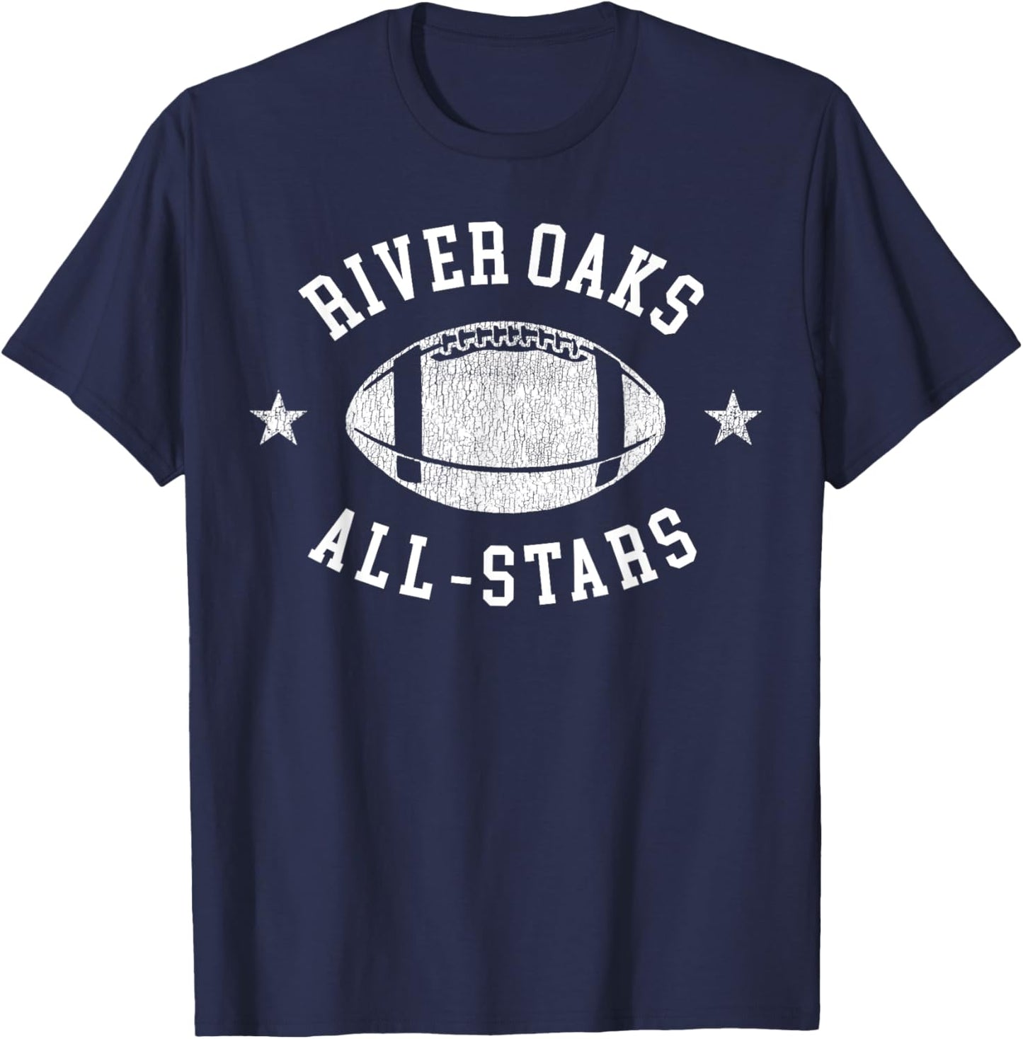 River Oaks Vintage All-Stars Football Retro 80s T-Shirt - T-Shirt | Navy