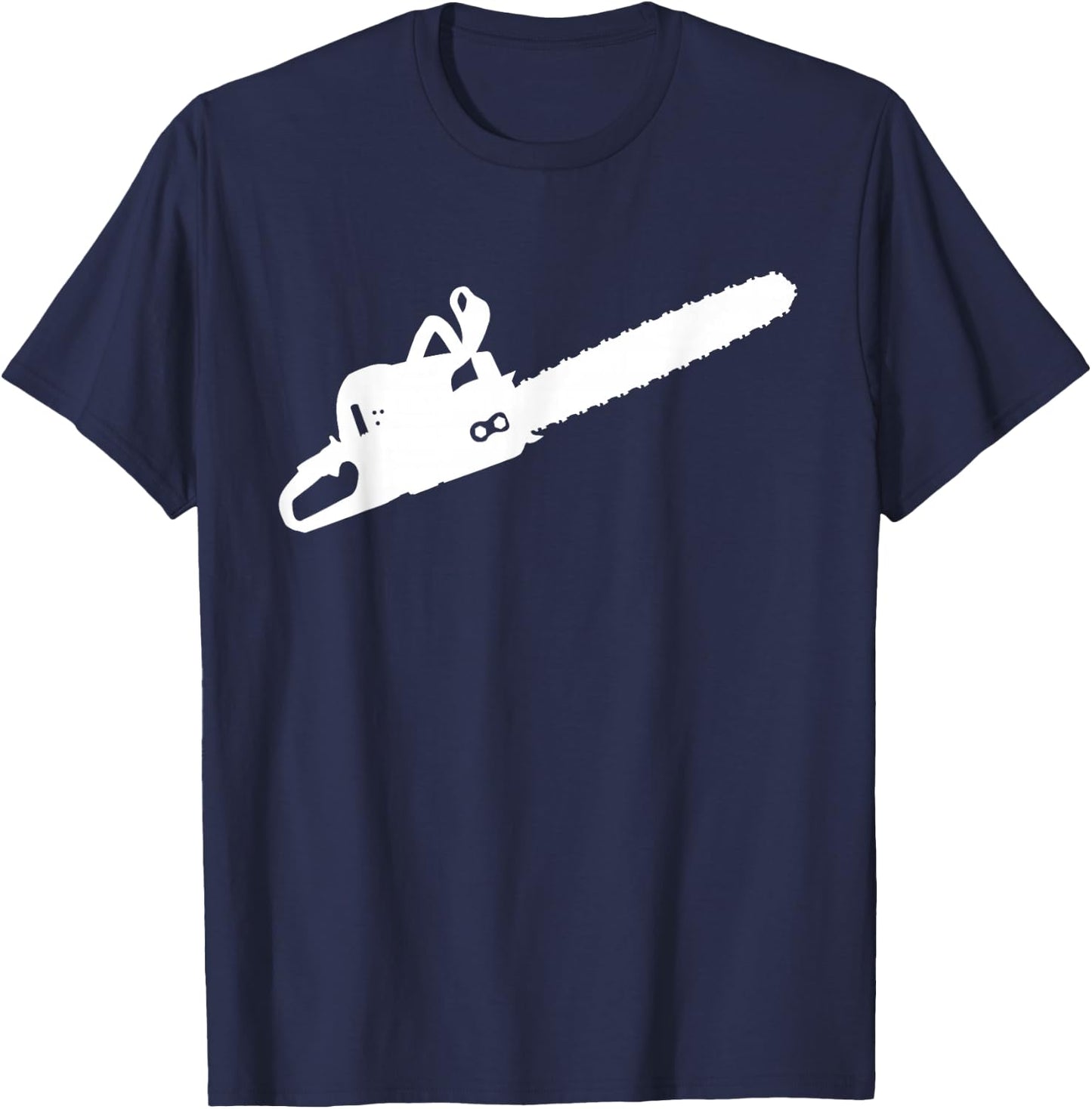 Silhouette Lumberjack Chainsaw Woodworker Arborist Logger Small T-Shirt - T-Shirt | Navy