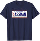 Assman New York License Plate Funny T-Shirt - T-Shirt | Navy