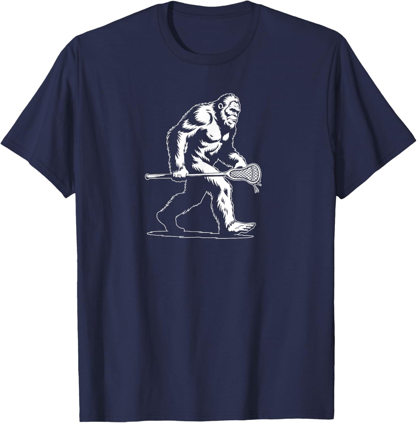 Sasquatch Lax Bigfoot Lacrosse Stick Vintage 80s T-Shirt - T-Shirt | Navy