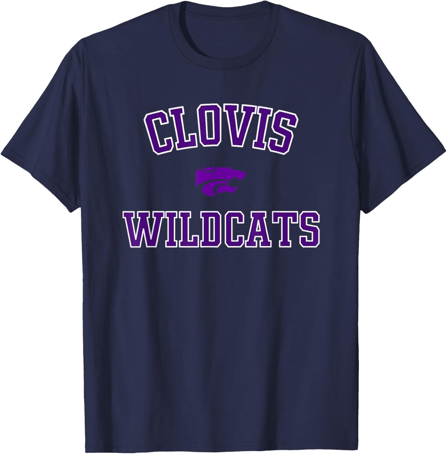 Clovis Wildcats Logo Varsity HS T-Shirt - T-Shirt | Navy