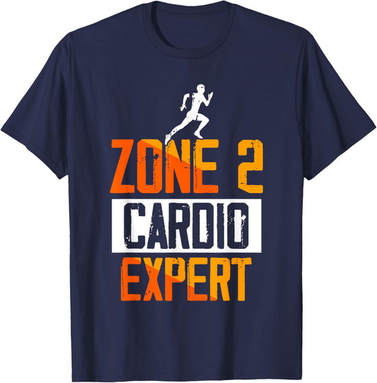 Zone 2 Cardio Expert Sport Training Fitness Zone 2 T-Shirt - T-Shirt | Navy