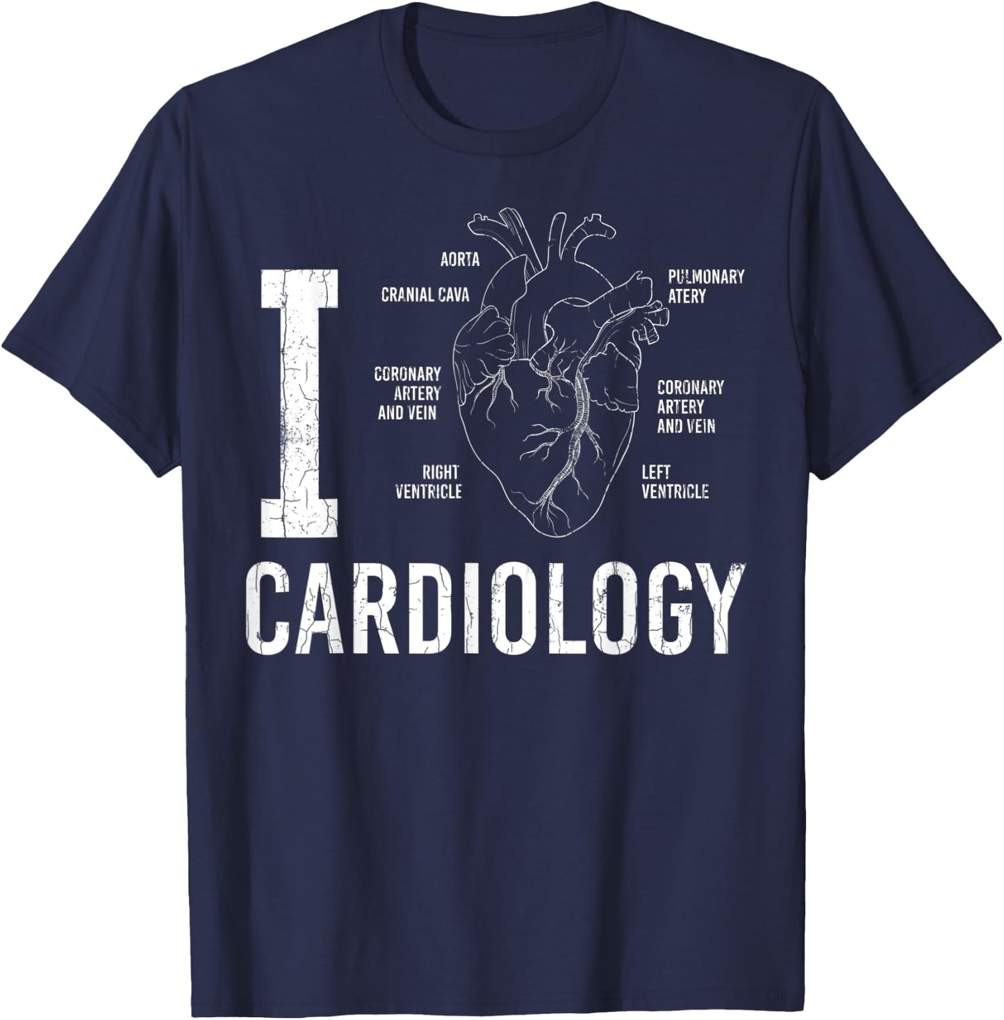 I Heart Funny Cardiologist Cardiology Graphic T-Shirt - T-Shirt | Navy