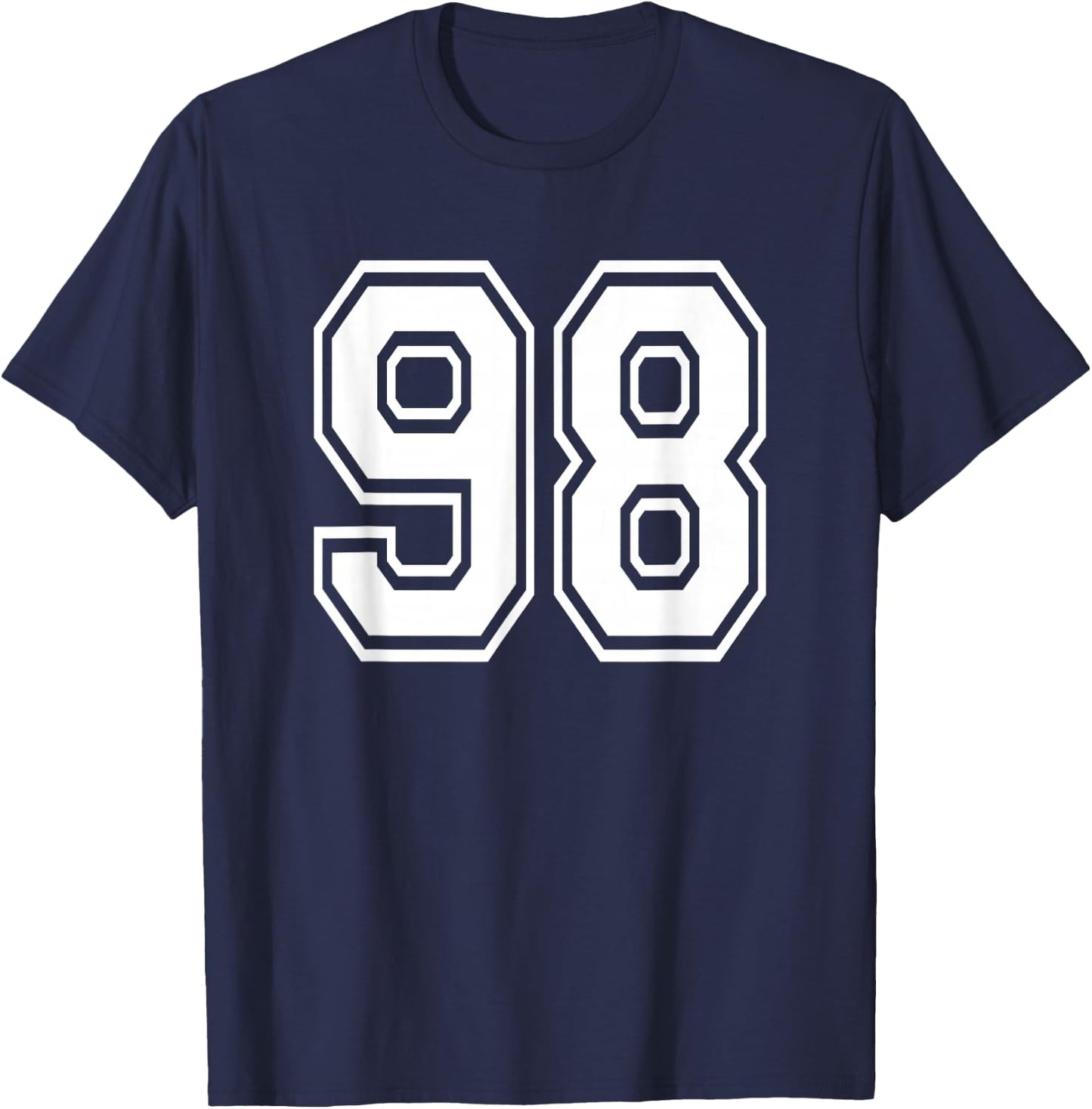 Number 98 98th Birthday Gift Player Team Numbered Jersey T-Shirt - T-Shirt | Navy