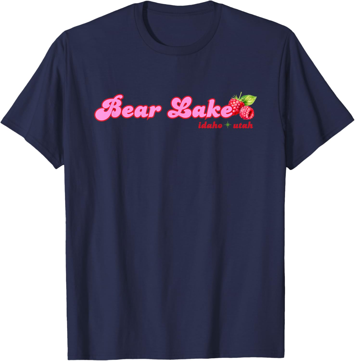 Bear Lake Utah Idaho Raspberries T-Shirt - T-Shirt | Navy