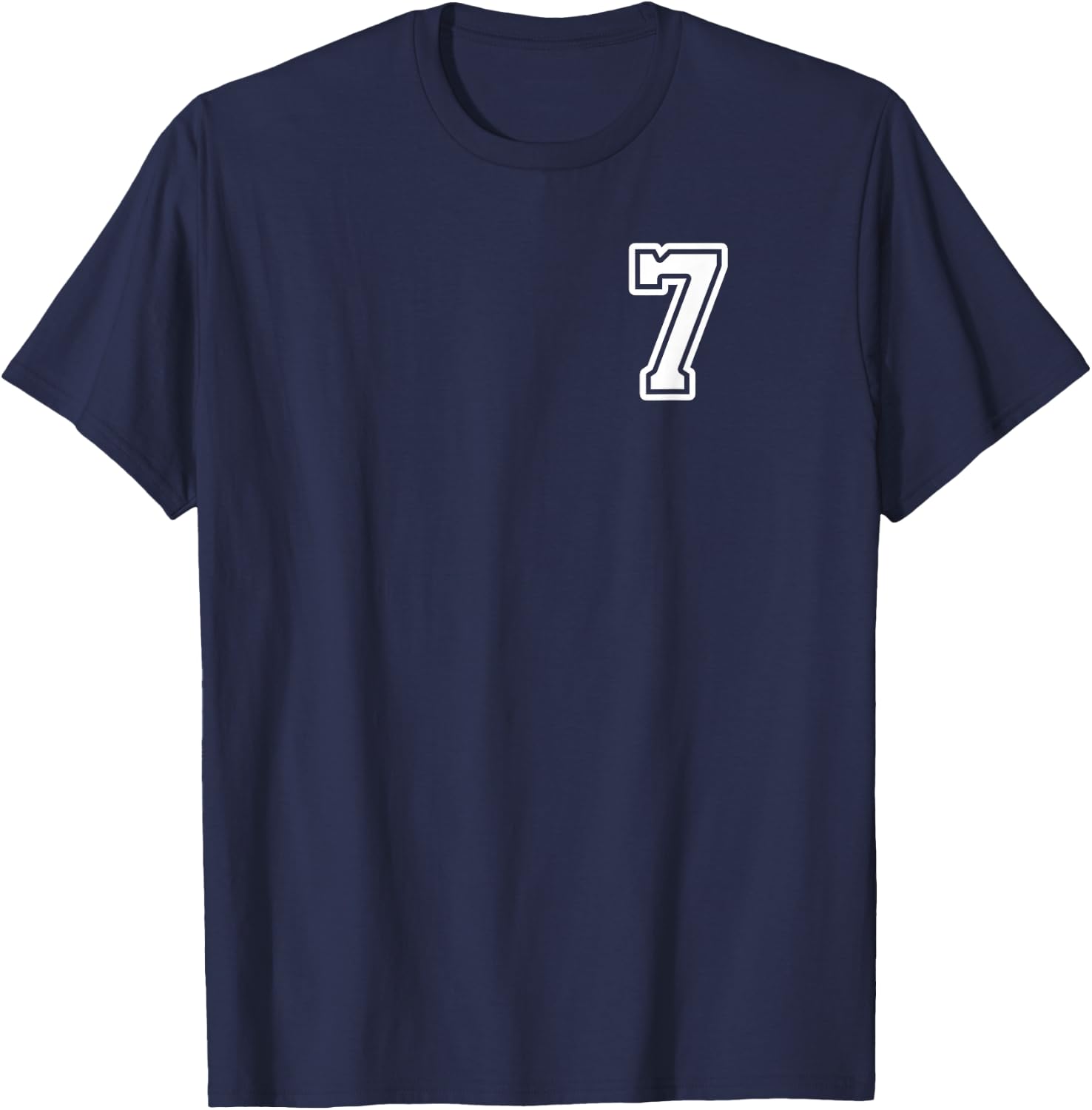 Number 7 Shirt #7 Player Sports Team Men Women Kids T-Shirt - T-Shirt | Navy