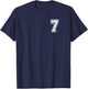 Number 7 Shirt #7 Player Sports Team Men Women Kids T-Shirt - T-Shirt | Navy