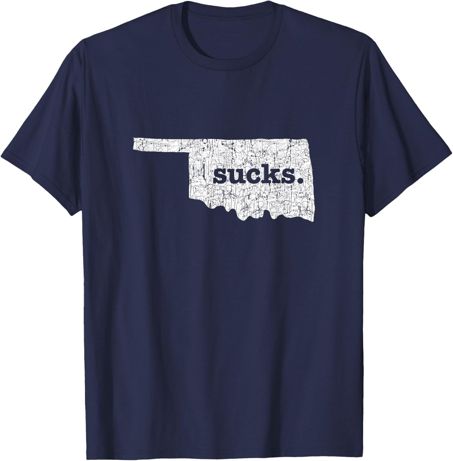 Oklahoma Sucks Funny Retro Style Gag T-Shirt - T-Shirt | Navy