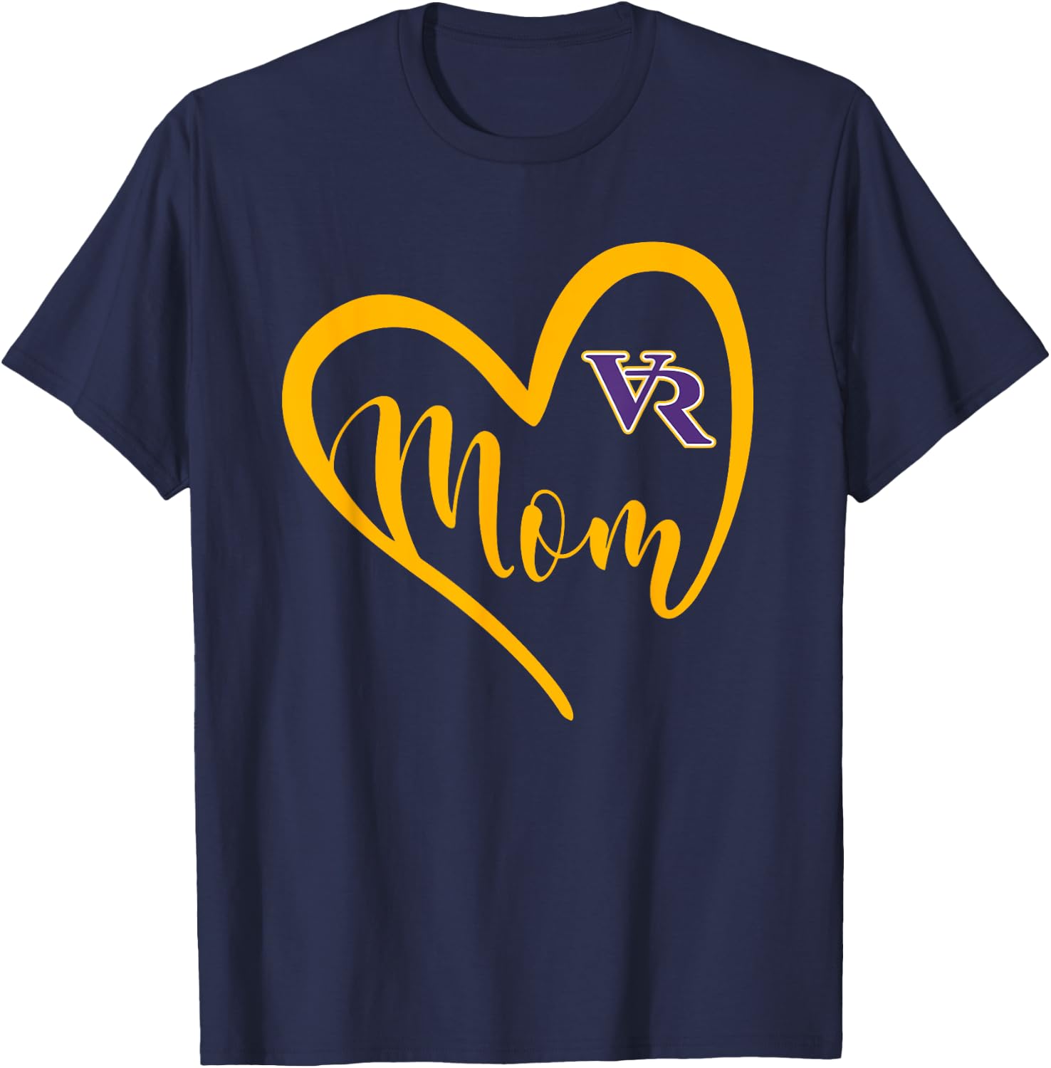 Villa Rica Wildcats Logo Heart Mom HS T-Shirt - T-Shirt | Navy