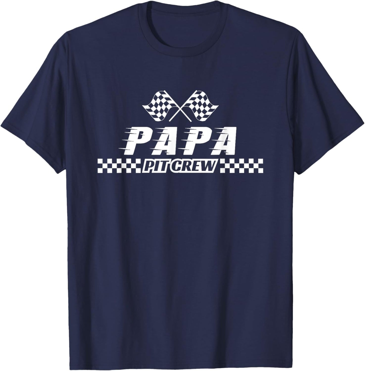 Pit Crew Papa Birthday Costume For Race Car Parties T-Shirt - T-Shirt | Navy