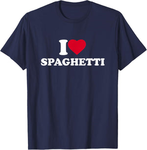 I Love Spaghetti I Heart Spaghetti Lover Food Pasta Foodie T-Shirt - T-Shirt | Navy