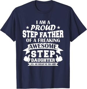 Step Father Chrisrmas Fathers Day from Step Daughter Stepdad T-Shirt - T-Shirt | Navy