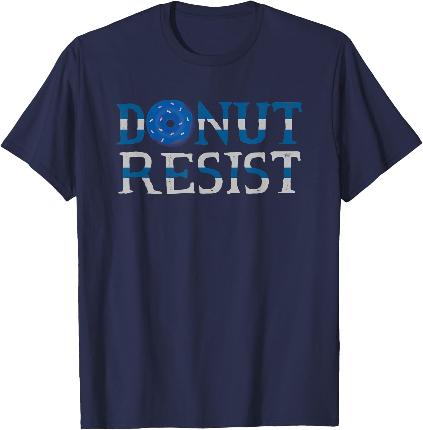 Thin Blue Line Police Officer Donut Resist T-Shirt - T-Shirt | Navy